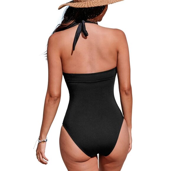 Cupshe Womens One Piece V-Neck Swimsuit w/Tummy Control - Size Large - Picture 2 of 9